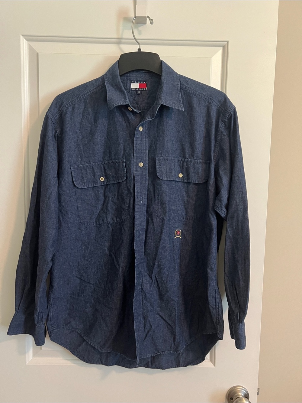 Tommy Hilfiger Dark Blue Button-Down Long Sleeve Shirt